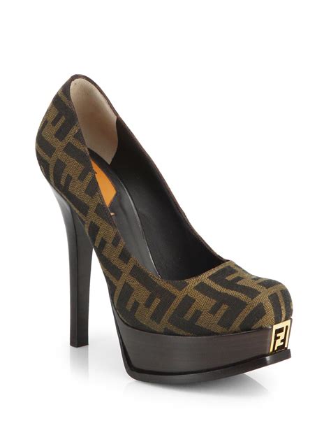 fendi zucca platform pump